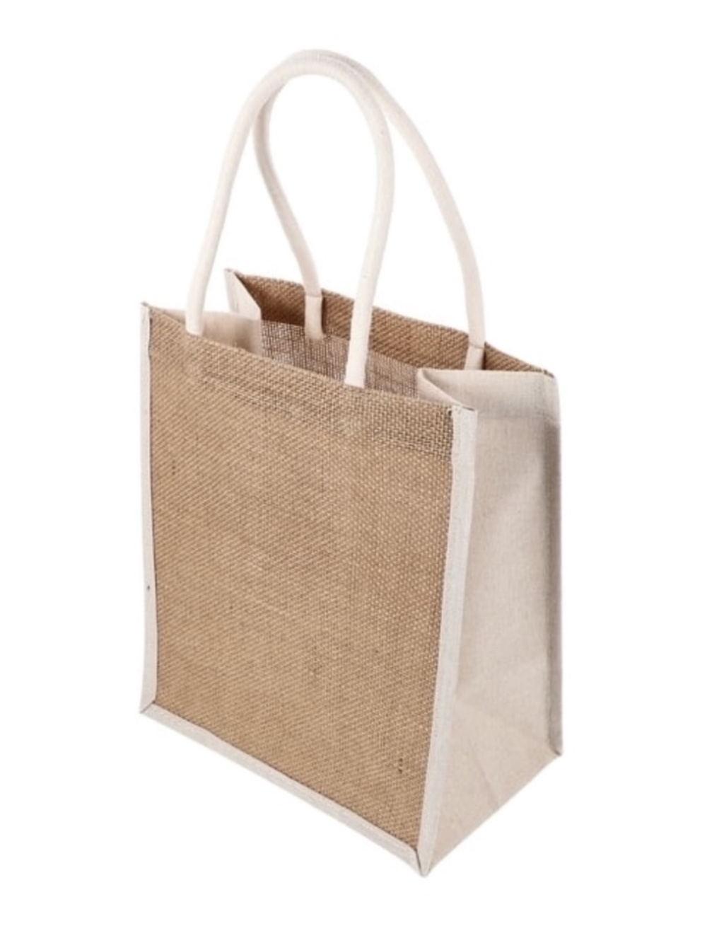 Natural Burlap Jute Tote Bag | Rope Handle Beach Bag | Reusable Beach Tote